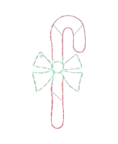 Northlight 28" Led Lighted Candy Cane with Bow Christmas Window Silhouette