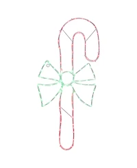 Northlight 28" Led Lighted Candy Cane with Bow Christmas Window Silhouette
