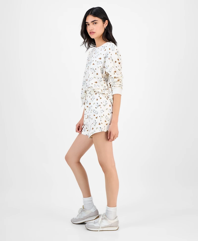 Love Tribe Juniors' Autumn Dancing Snoopy Lounge Shorts