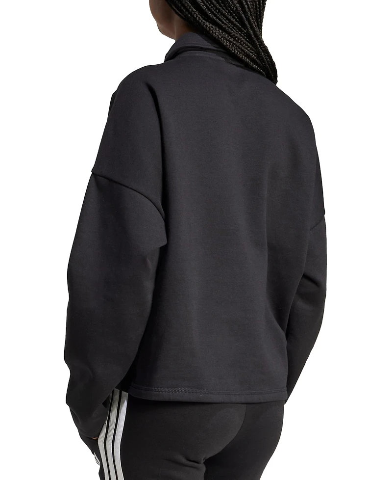 adidas Women's Essentials Linear Fleece Polo Sweatshirt