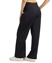 Bcx Juniors' Chalk Stripe Wide-Leg Suit Pants