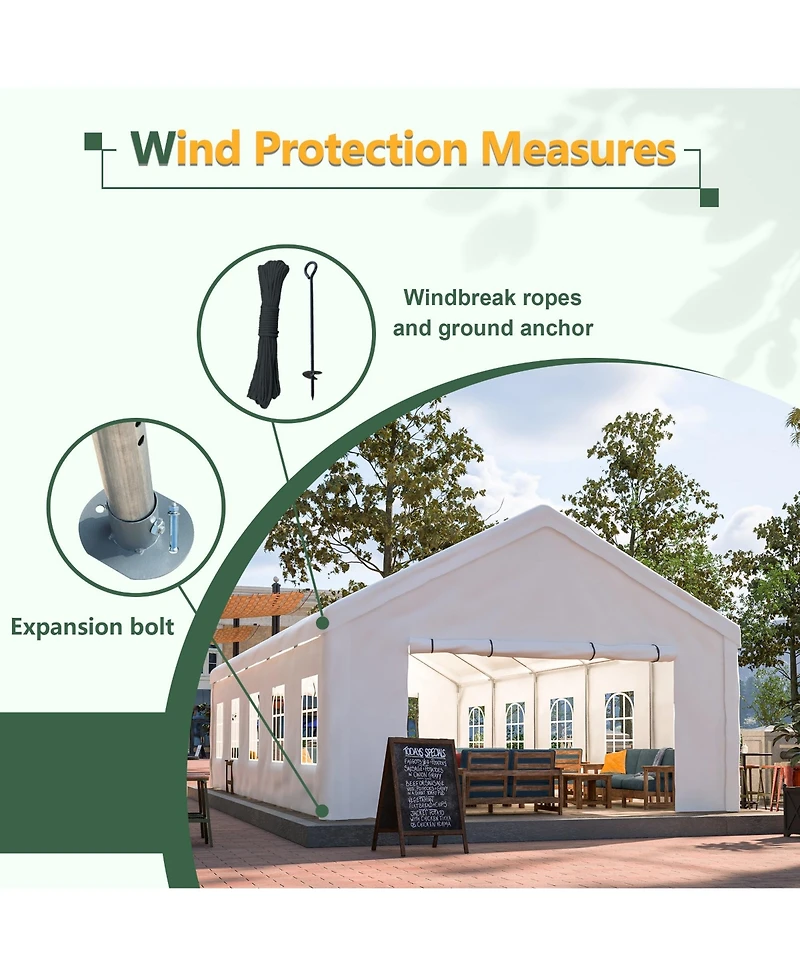 Mondawe 16x32ft Commercial Party Tent - Waterproof Outdoor Canopy with Removable Walls