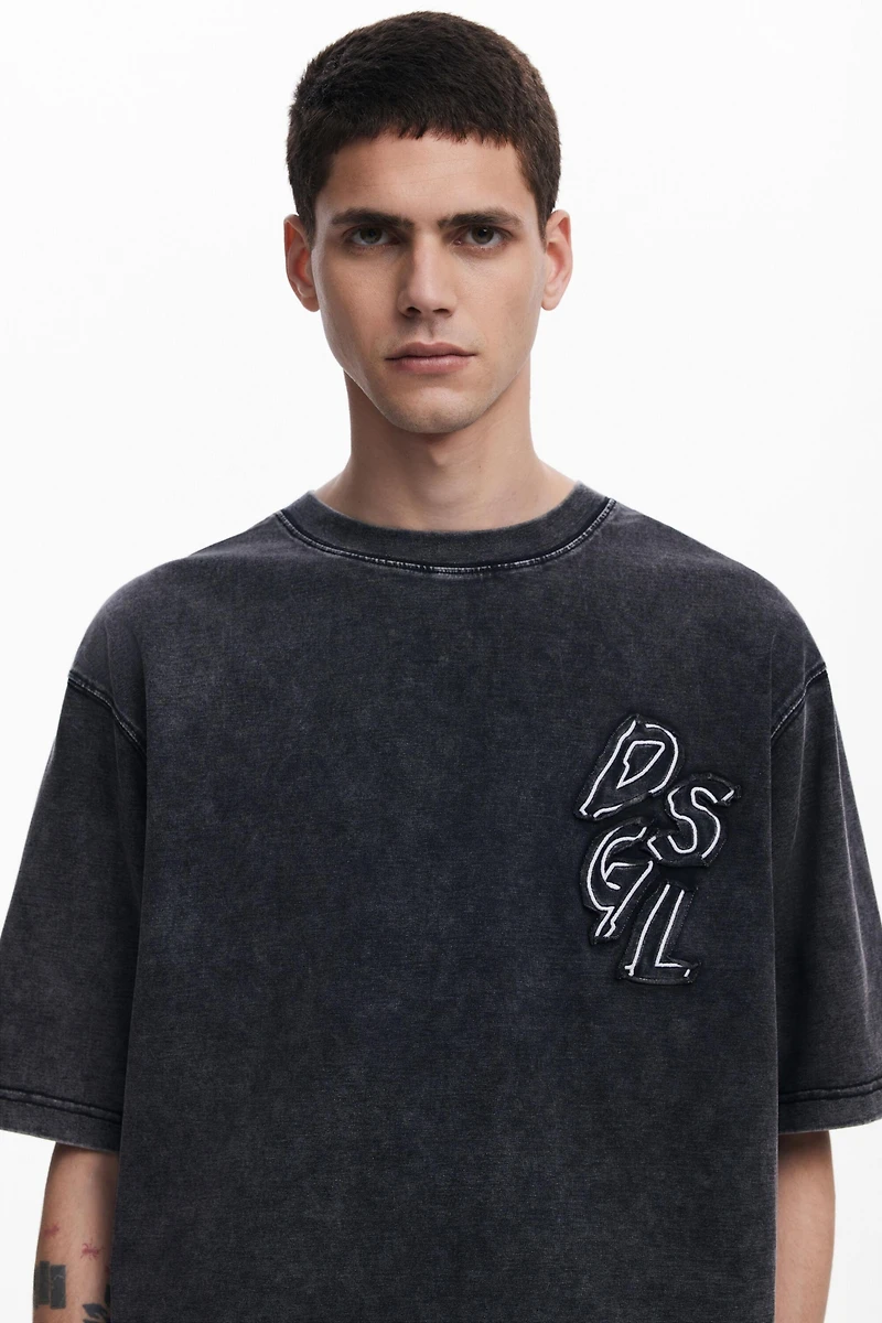Desigual Men's Denim T-shirt Mickey Mouse