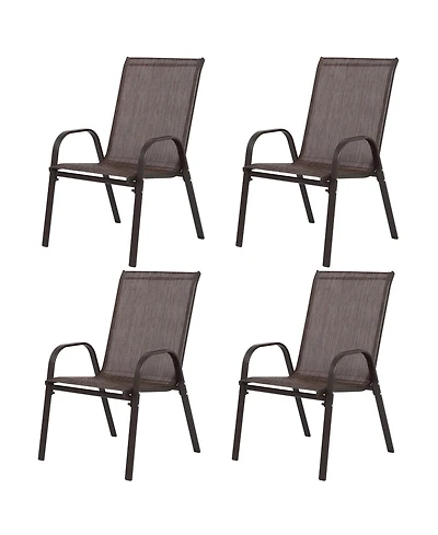 Mondawe Outdoor 4 Piece Patio Chairs with Breathable Textilene Fabric