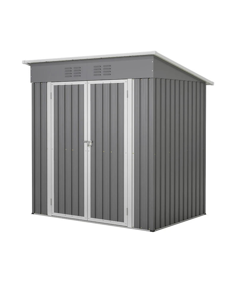 Mondawe 6'x4' Galvanized Steel Outdoor Storage Shed with Lockable Door