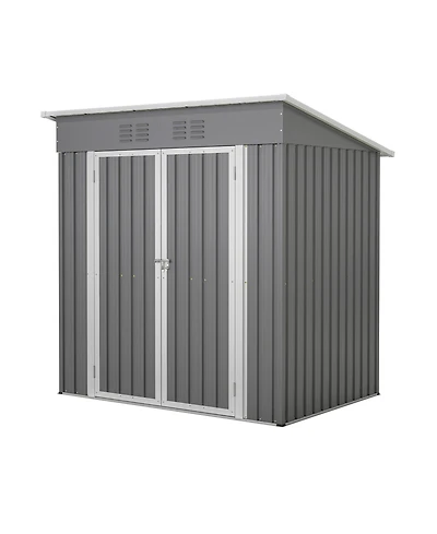 Mondawe 6'x4' Galvanized Steel Outdoor Storage Shed with Lockable Door