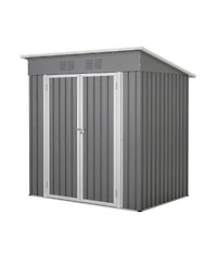 Mondawe 6'x4' Galvanized Steel Outdoor Storage Shed with Lockable Door