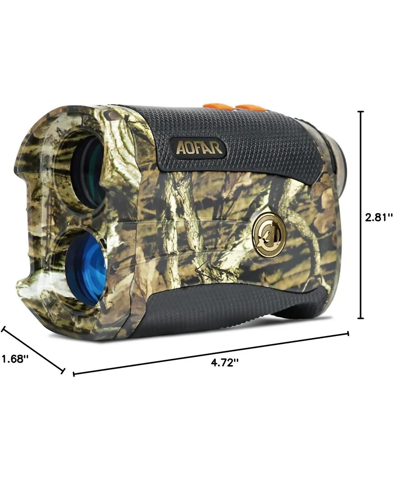 Aofar Hx-1200T Range Finder for Hunting Archery, 1200 Yards with Angle and Horizontal Distance, Shooting Wild Waterproof Coma Rangefinder, 6X 25mm