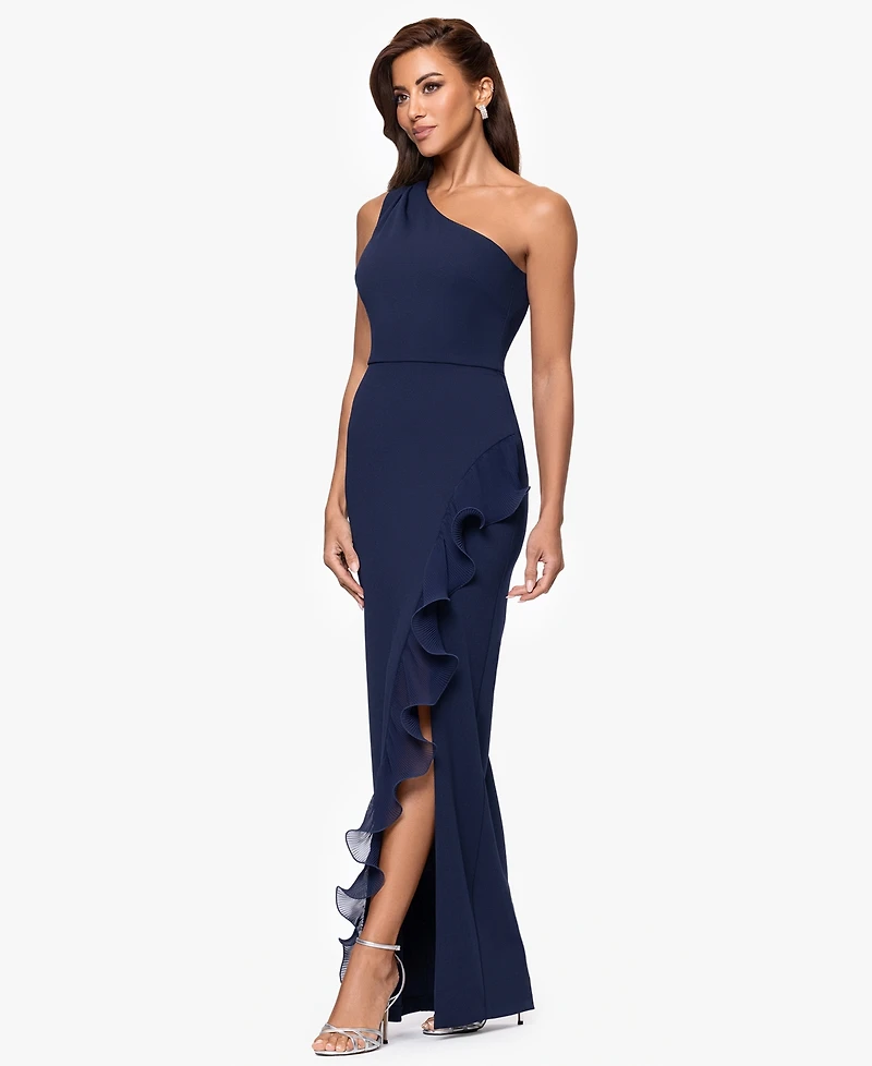 Xscape Petite Sleeveless One-Shoulder Sheath Dress