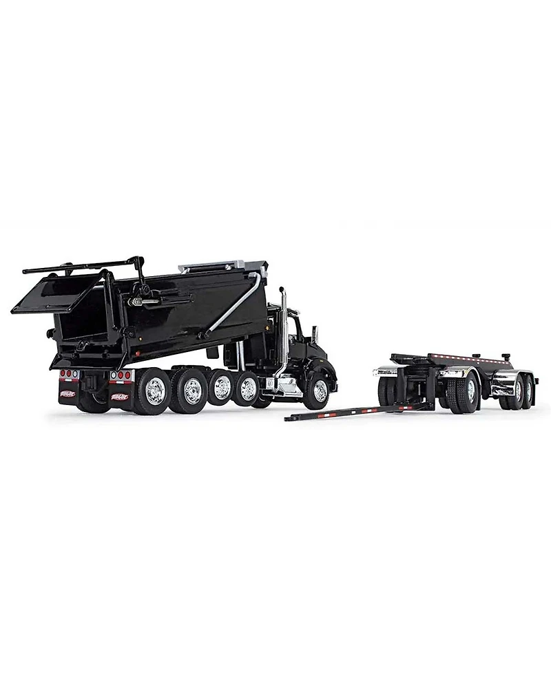 First Gear Dcp 1/64 Black Kenworth T880 Rogue Dump w/ Rogue Transfer Dump Trailer