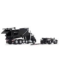 First Gear Dcp 1/64 Black Kenworth T880 Rogue Dump w/ Rogue Transfer Dump Trailer