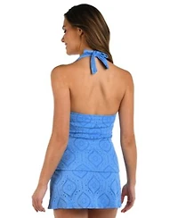La Blanca Womens Mantra Halter Goddess Tankini Mantra Adjustable Eyelet Tunnel Skirt