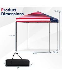 Gymax Patio 6.6x6.6ft Outdoor Pop-up Canopy Tent Upf 50+ Portable Sun Shelter