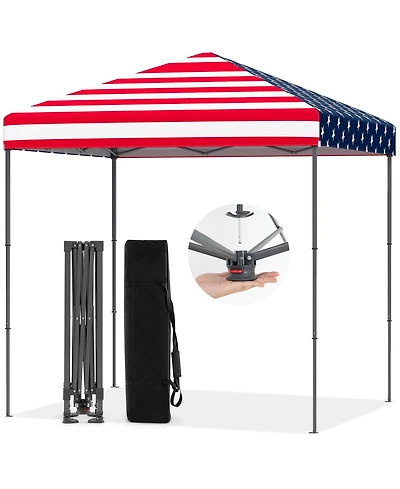 Gymax Patio 6.6x6.6ft Outdoor Pop-up Canopy Tent Upf 50+ Portable Sun Shelter