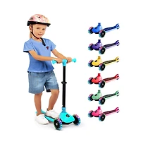 3-Wheel Foldable Kids Scooter - Child Toy Scooter with Built-in Led Wheel Lights