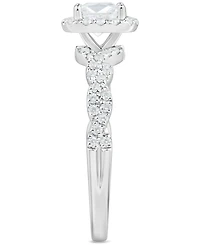 Diamond Cushion Halo Braided Shank Engagement Ring (1-1/3 ct. t.w.) in 14k White Gold