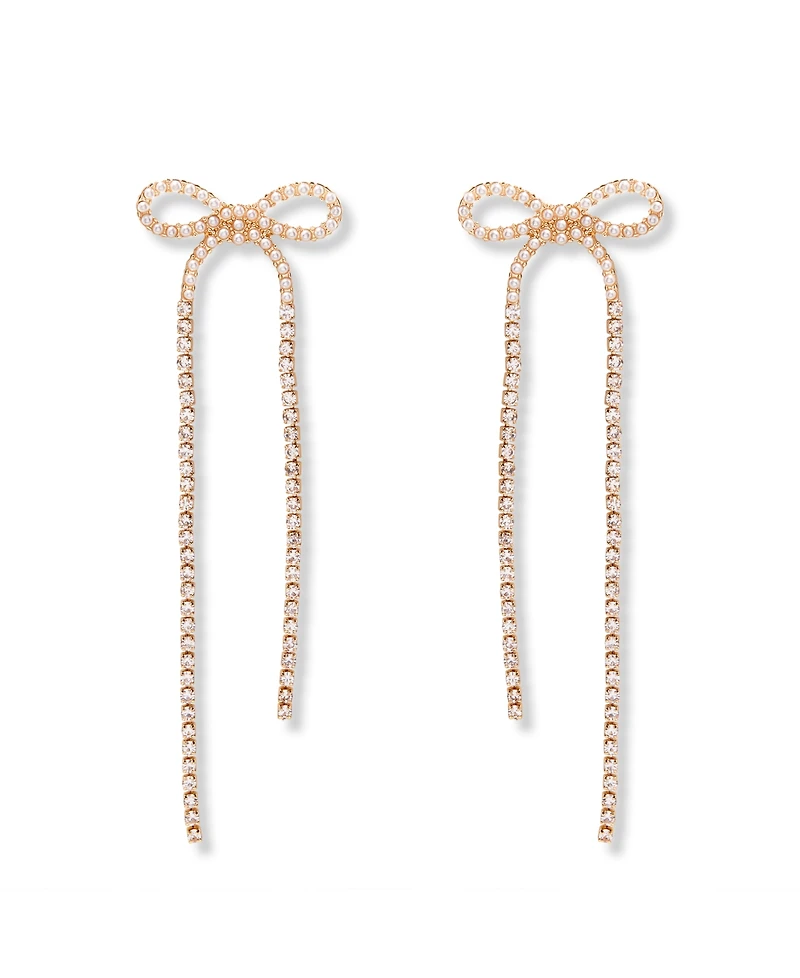 brook & york Adeline Gold Plated Bow Statement Earrings