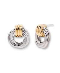 brook & york Meg Knot Two-Tone Stud Earrings