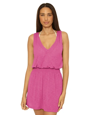 Becca Women's Breezy Basics Slub Knit Tunic Swim Cover-Up