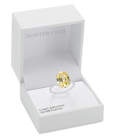 Charter Club Oval Crystal Statement Ring, Macy's Exclusive