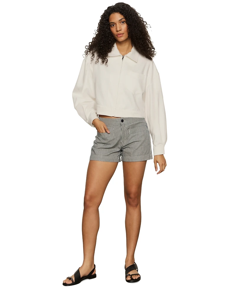 Sanctuary Women's Cropped Paper Boy Zip-Front Jacket