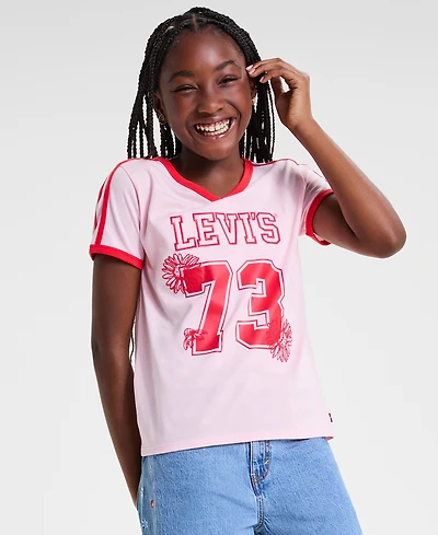 Levi's Big Girls V-neck Sporty T-Shirt