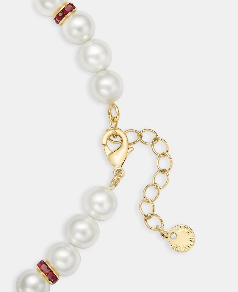 Charter Club Color Pave & Imitation Pearl Beaded Collar Necklace, 16" + 2" extender, Macy's Exclusive