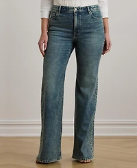 Lauren Ralph Plus High-Rise Flare-Leg Jeans