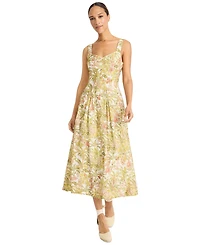 Maggy London Women's Printed Empire-Waist Midi Dress