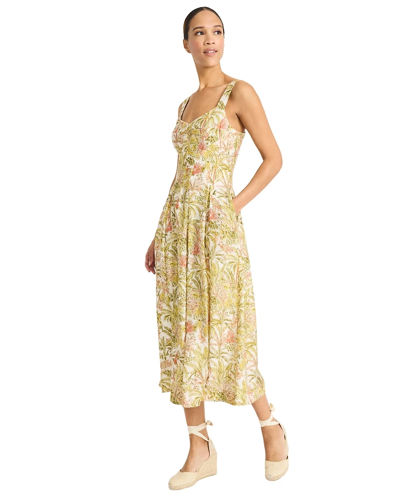 Maggy London Women's Printed Empire-Waist Midi Dress