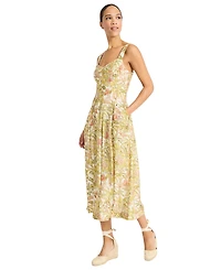 Maggy London Women's Printed Empire-Waist Midi Dress