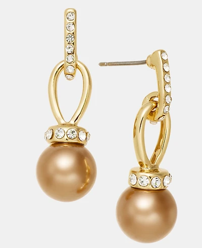 Charter Club Glass Pearl Drop Earrings, Macy's Exclusive