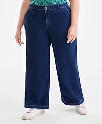 Style & Co Plus High Rise Wide-Leg Jeans, Macy's Exclusive