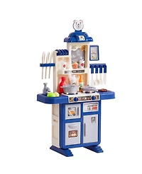Slickblue 48 Piece Kids Kitchen Playset Pretend Cooking Toy with Pots Pans and Utensils