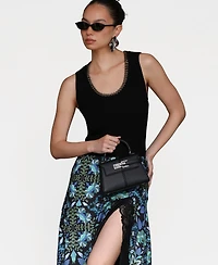 Avec Les Filles Women's Lace Trim Handkerchief Hem Skirt