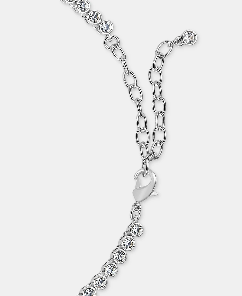 On 34th Crystal Tennis Necklace, 15" + 3" extender, Macy's Exclusive