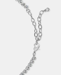 On 34th Crystal Tennis Necklace, 15" + 3" extender, Macy's Exclusive