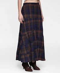 Avec Les Filles Women's Printed Tiered Maxi Skirt