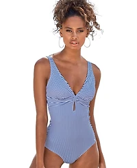 Lascana Women's Striped One Piece Swimsuit