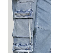 Avec Les Filles Women's Multi Pocket Wide-Leg Cargo Jeans