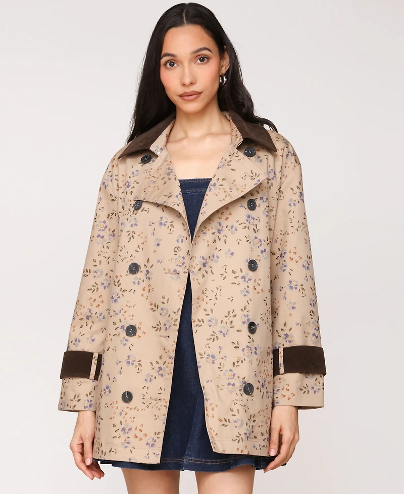 Avec Les Filles Women's Asymmetrical-Double-Breasted Oversized Trench Jacket