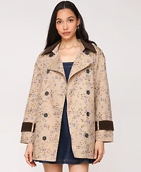 Avec Les Filles Women's Asymmetrical-Double-Breasted Oversized Trench Jacket