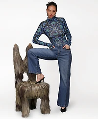 Avec Les Filles Women's Two-Tone Flared Jeans