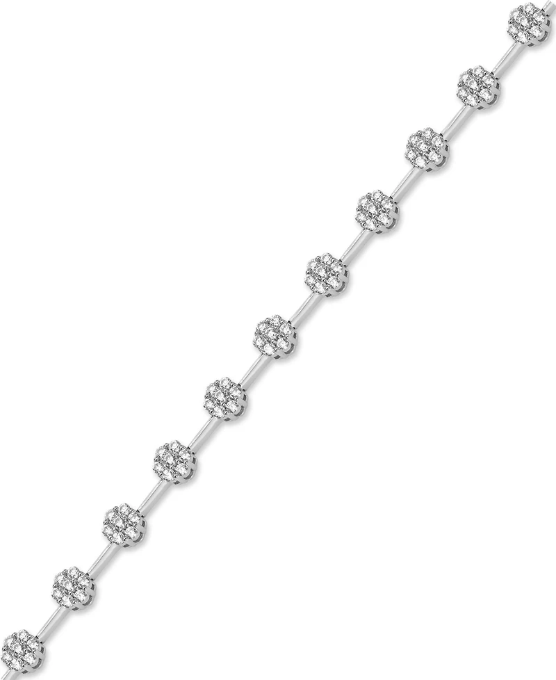Diamond Clover Tennis Bracelet (2 ct. t.w.) in 10k White Gold, Exclusively at Macy's