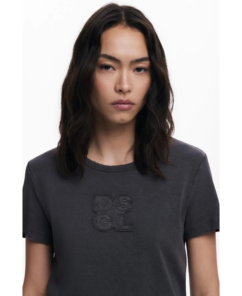 Desigual Women's Logo T-shirt with rips