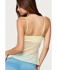 Edikted Women's Reeve Split Front Sheer Mesh Top