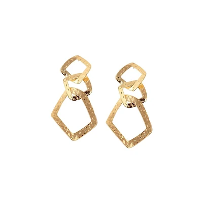 Sohi Women's White Link Drop Earrings