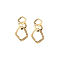 Sohi Women's White Link Drop Earrings