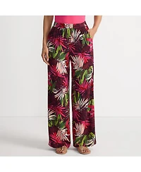 Lands' End Women's Rayon High Rise Wide Leg Pants - Set Bottom