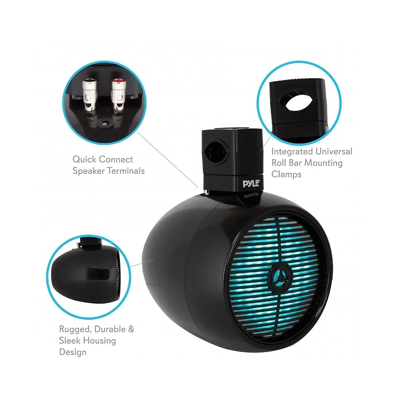 Pyle 6.5” Bluetooth 4-Speaker Flush Mount System – In-Wall/In-Ceiling 2-Way, Round/Square Grills, 4-Ch Amp, 200W, Quick Connect –